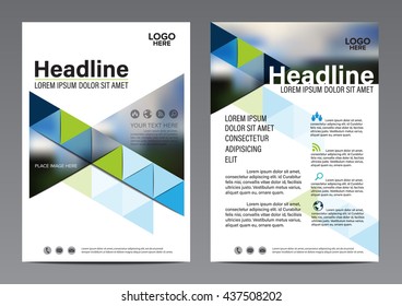 Triangle Flat blue pattern background. Brochure Annual Report Flyer design template. Leaflet cover Presentation. illustration vector in A4 size