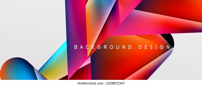 Fondo abstracto del gradiente de color del fluido triangular. Ilustración vectorial para fondo de escritorio, pancarta, fondo, tarjeta, ilustración del libro, página de inicio