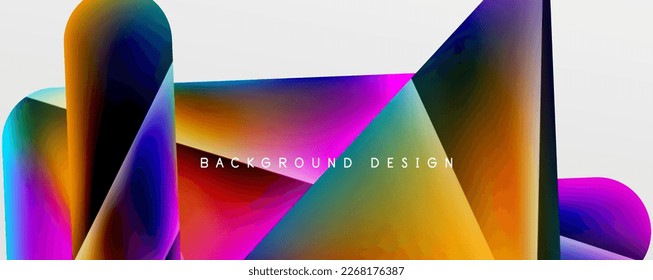 Fondo abstracto del gradiente de color del fluido triangular. Ilustración vectorial para fondo de escritorio, pancarta, fondo, tarjeta, ilustración del libro, página de inicio