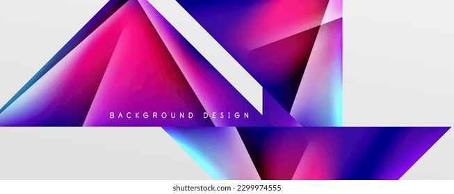 Fondo abstracto del gradiente de color del fluido triangular. Ilustración vectorial para fondo de escritorio, pancarta, fondo, tarjeta, ilustración del libro, página de inicio
