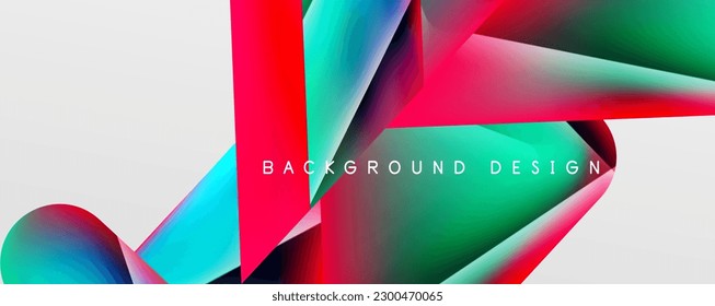 Fondo abstracto del gradiente de color del fluido triangular. Ilustración vectorial para fondo de escritorio, pancarta, fondo, tarjeta, ilustración del libro, página de inicio