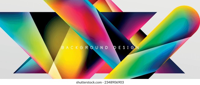 Fondo abstracto del gradiente de color del fluido triangular. Ilustración vectorial para fondo de escritorio, pancarta, fondo, tarjeta, ilustración del libro, página de inicio