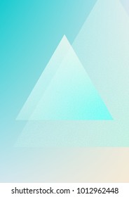 Triangle fluid with hologram shapes. Gradient triangles on holographic background. Modern hipster template for placards, banners, flyers, cover, brochure. Minimal triangle fluid in vibrant neon colors