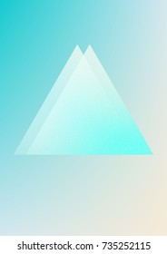 Triangle fluid with hologram shapes. Gradient triangles on holographic background. Modern hipster template for placards, banners, flyers, cover, brochure. Minimal triangle fluid in vibrant neon colors