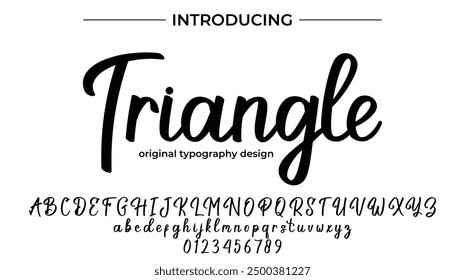 Triangle Font Stylish brush painted an uppercase vector letters, alphabet, typeface
