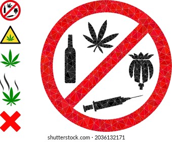 Triangle forbid addiction drugs polygonal icon illustration, and similar icons. Forbid Addiction Drugs is filled with triangles.