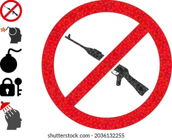 Triangle forbid kalashnikov weapon polygonal symbol illustration, and similar icons. Forbid Kalashnikov Weapon is filled with triangles.