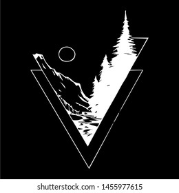 triangle forest design illustration hand drawn