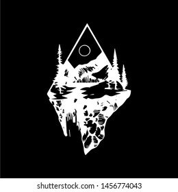 triangle forest design illustration hand drawn