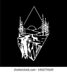 triangle forest design illustration hand drawn