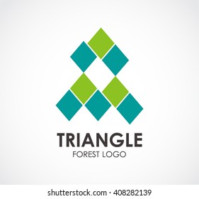 Triangle forest of tree line abstract vector and logo design or template environment business icon of company identity symbol concept