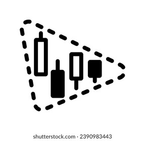 Ilustración del icono del vector de formación de triángulo