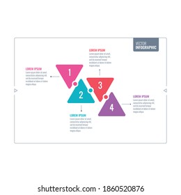 triangle and four options infographic template. business information template