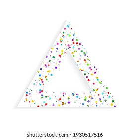 Triangle frame with confetti  border and copy space for your text, vector background