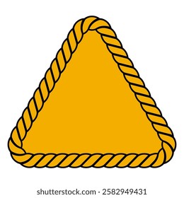 Triangle frame made rope yellow background black yellow warning striped