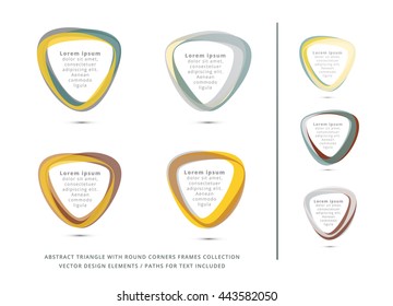 TRIANGLE FRAMES COLLECTION / VECTOR DESIGN ELEMENTS , METALLIC COLORS
