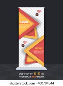 Triangle Frames, Flat Style Business Concept Roll-Up Banner Design