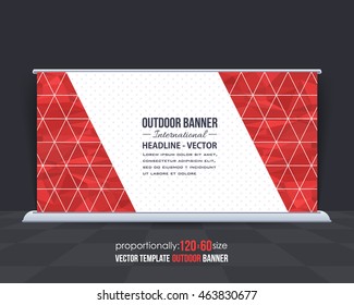 Triangle Frames Polygonal Outdoor Advertising Design, Horizontal Banner, Background Template