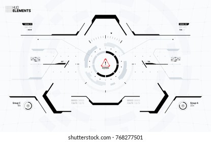 Triangle Futuristic HUD Concept. Sci-Fi Technology Design
