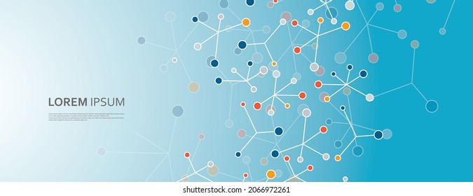 Triangle futuristic science structure. Polygonal vector design. Web design illustration. Connect color lines and dots