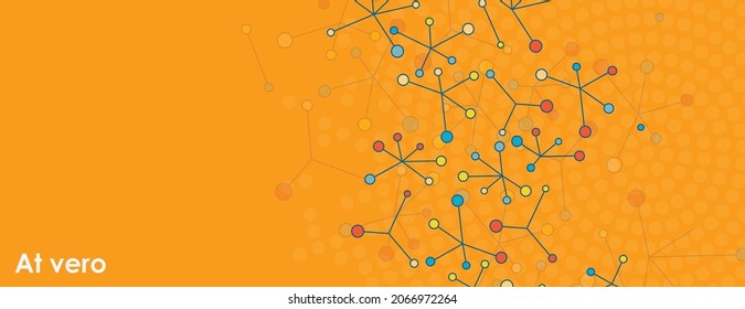 Triangle futuristic science structure for your project. Polygonal vector design. Connect color lines and dots on color background