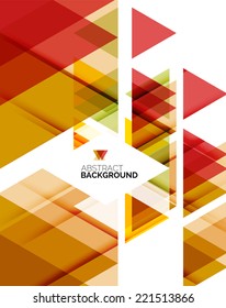 Triangle geometric abstract background, colorful business or technology design on white with sample text