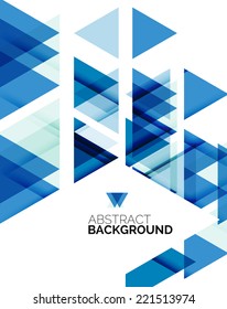 Triangle geometric abstract background, colorful business or technology design on white with sample text