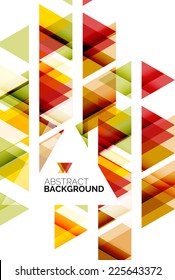 Triangle geometric abstract background, colorful business or technology design on white with sample text
