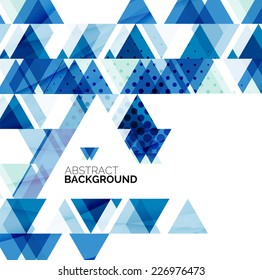 Triangle geometric abstract background, colorful business or technology design on white with sample text