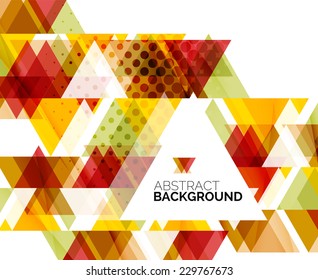 Triangle geometric abstract background, colorful business or technology design on white with sample text