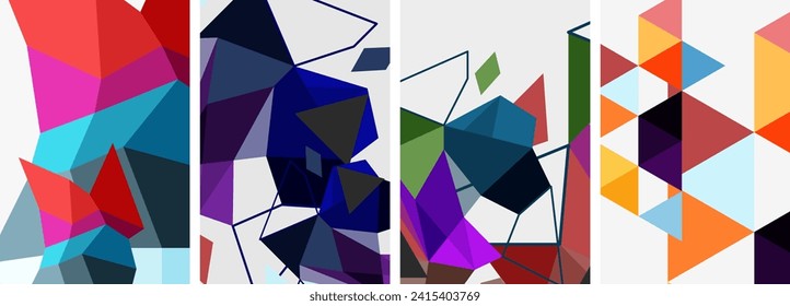 Triangle geometric abstract backgrounds. Vector illustration For Wallpaper, Banner, Background, Card, Book Illustration, landing page