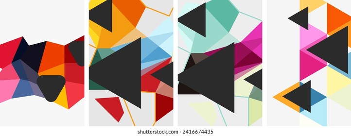 Triangle geometric abstract backgrounds. Vector illustration For Wallpaper, Banner, Background, Card, Book Illustration, landing page