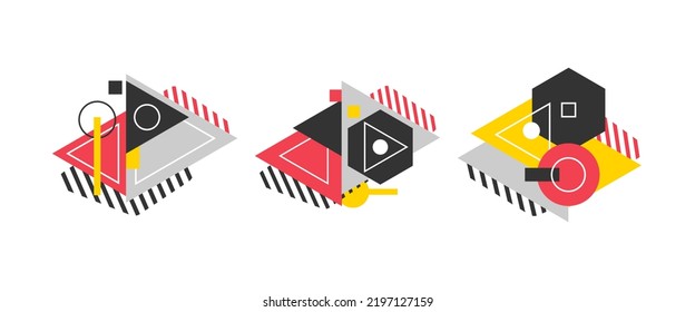 Triangle geometric abstract graphic background, Dynamic geometric shapes compositions, Flat and clean style, Applicable for any graphic works.