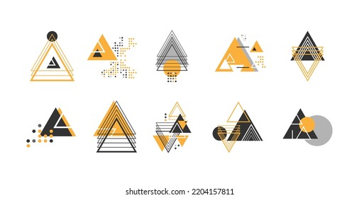 Triangle geometric abstract graphic background, Dynamic geometric shapes compositions, Flat and clean style, Applicable for any graphic works.