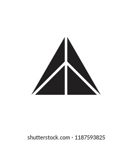 triangle geometric arrow logo vector