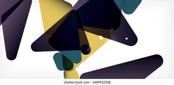 Triangle geometric background in trendy style on light background. Retro vector illustration. Colorful bright. Trendy modern style. Vector business illustration. Geometric template.