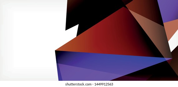 Triangle geometric background in trendy style on light background. Retro vector illustration. Colorful bright. Trendy modern style. Vector business illustration. Geometric template.