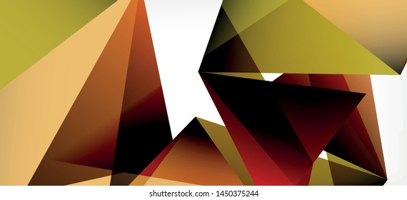 Triangle geometric background in trendy style on light background. Retro vector illustration. Colorful bright. Trendy modern style. Vector business illustration. Geometric template.