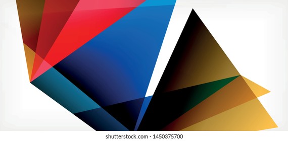 Triangle geometric background in trendy style on light background. Retro vector illustration. Colorful bright. Trendy modern style. Vector business illustration. Geometric template.