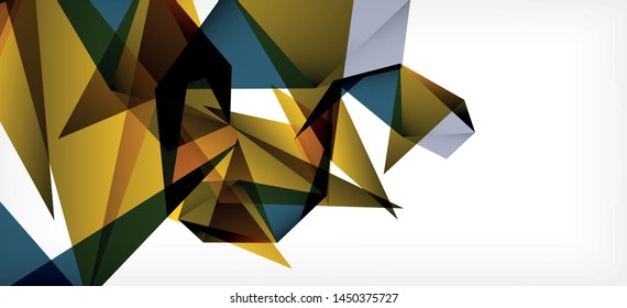 Fundo geométrico triângulo em estilo moderno no fundo claro. Ilustração de vetor retrô. Colorido brilhante. Estilo moderno na moda. Ilustração de negócios de vetor. Modelo geométrico.