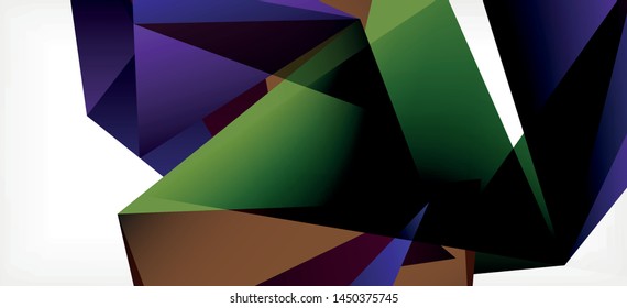 Triangle geometric background in trendy style on light background. Retro vector illustration. Colorful bright. Trendy modern style. Vector business illustration. Geometric template.