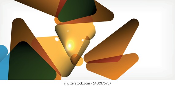 Fundo geométrico triângulo em estilo moderno no fundo claro. Ilustração de vetor retrô. Colorido brilhante. Estilo moderno na moda. Ilustração de negócios de vetor. Modelo geométrico.