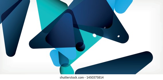Triangle geometric background in trendy style on light background. Retro vector illustration. Colorful bright. Trendy modern style. Vector business illustration. Geometric template.