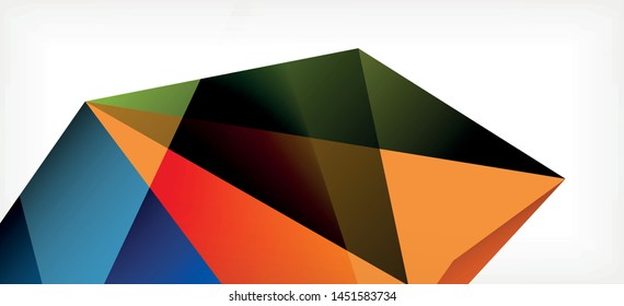 Triangle geometric background in trendy style on light background. Retro vector illustration. Colorful bright. Trendy modern style. Vector business illustration. Geometric template.