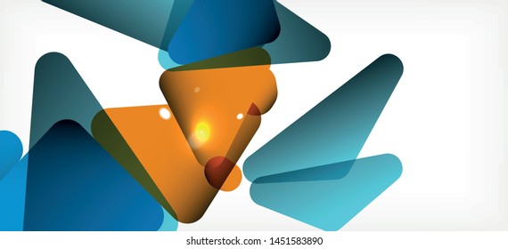 Fundo geométrico triângulo em estilo moderno no fundo claro. Ilustração de vetor retrô. Colorido brilhante. Estilo moderno na moda. Ilustração de negócios de vetor. Modelo geométrico.