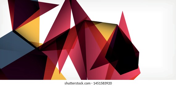 Fondo geométrico triangular de estilo moderno sobre fondo claro. Ilustración vectorial retro. Brillante y colorido. Moderna y de diseño. Ilustración empresarial de vectores. Plantilla geométrica.