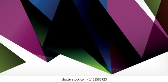 Triangle geometric background in trendy style on light background. Retro vector illustration. Colorful bright. Trendy modern style. Vector business illustration. Geometric template.