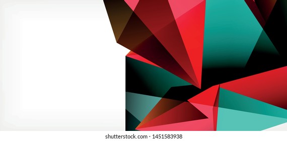 Fundo geométrico triângulo em estilo moderno no fundo claro. Ilustração de vetor retrô. Colorido brilhante. Estilo moderno na moda. Ilustração de negócios de vetor. Modelo geométrico.