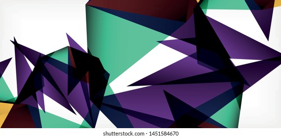 Fondo geométrico triangular de estilo moderno sobre fondo claro. Ilustración vectorial retro. Brillante y colorido. Moderna y de diseño. Ilustración empresarial de vectores. Plantilla geométrica.