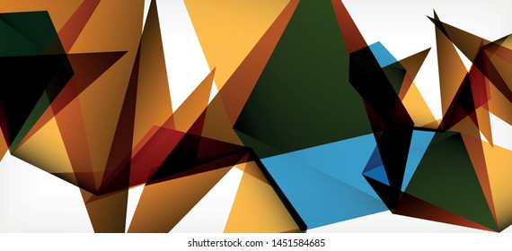 Triangle geometric background in trendy style on light background. Retro vector illustration. Colorful bright. Trendy modern style. Vector business illustration. Geometric template.